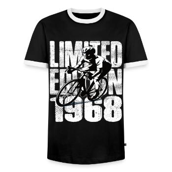 Limited Edition 1968 Limited Edition Birthday - Men's Ringer Shirt - black/white - Front - AI Model Female 172 light (172cm) & AI Model Male 178 light (178cm)