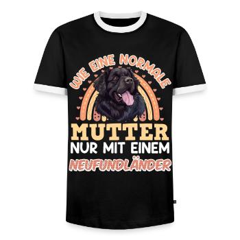 Newfie UNE MAMAN NORMALE SEULEMENT AVEC UN - T-shirt contrasté Homme - noir/blanc - Devant - AI Model Female 172 light (172cm) & AI Model Male 178 light (178cm)