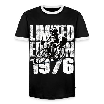 Édition limitée 1976 édition limitée anniversaire - T-shirt contrasté Homme - noir/blanc - Devant - AI Model Female 172 light (172cm) & AI Model Male 178 light (178cm)
