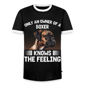 Boxeur allemand SEUL LE PROPRIÉTAIRE D’UN BOXEUR LE SAIT - T-shirt contrasté Homme - noir/blanc - Devant - AI Model Female 172 light (172cm) & AI Model Male 178 light (178cm)