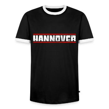 Hanover - Men's Ringer Shirt - black/white - Front - AI Model Female 172 light (172cm) & AI Model Male 178 light (178cm)