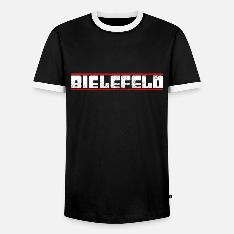 Bielefeld - Männer Kontrast-T-Shirt - Schwarz/Weiß