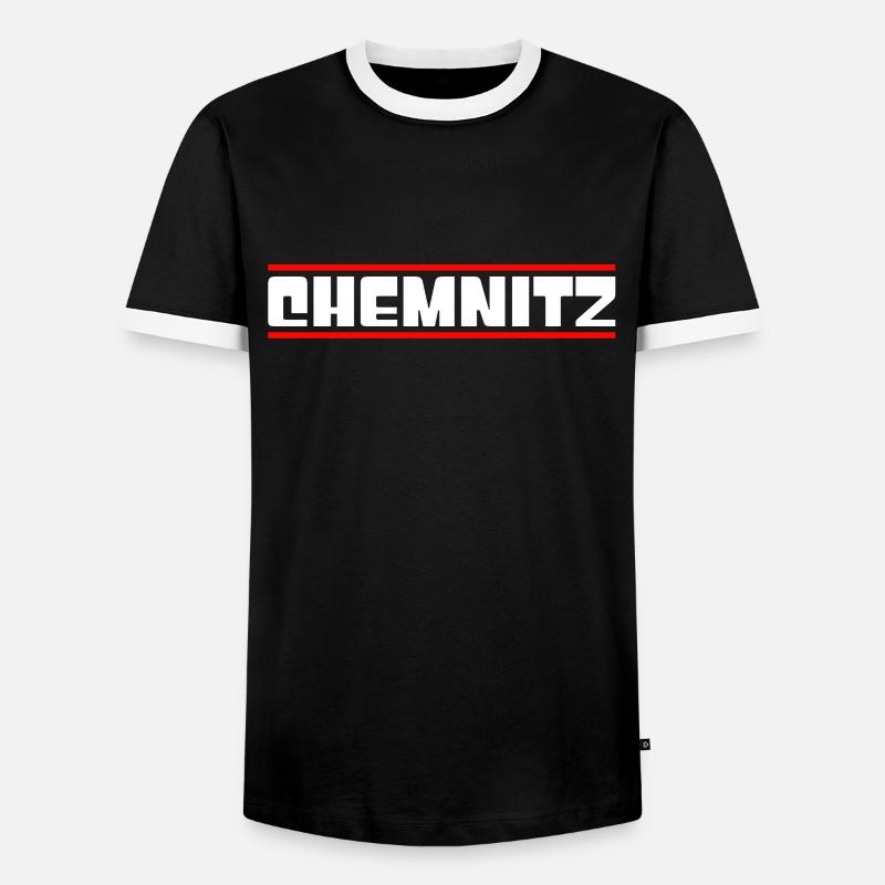 chemnitz - Männer Kontrast-T-Shirt - Schwarz/Weiß