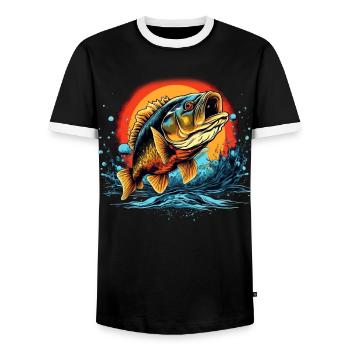 Poisson bar - T-shirt contrasté Homme - noir/blanc - Devant - AI Model Female 172 light (172cm) & AI Model Male 178 light (178cm)