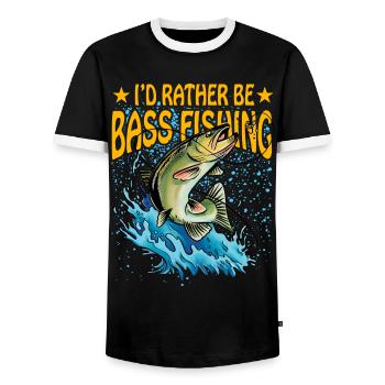 Ich wäre lieber Barschfischen - Männer Kontrast-T-Shirt - Schwarz/Weiß - Vorne - AI Model Female 172 light (172cm) & AI Model Male 178 light (178cm)