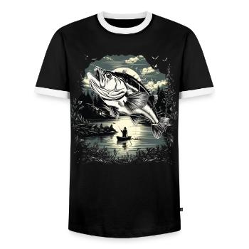 Barsch-Fisch - Männer Kontrast-T-Shirt - Schwarz/Weiß - Vorne - AI Model Female 172 light (172cm) & AI Model Male 178 light (178cm)