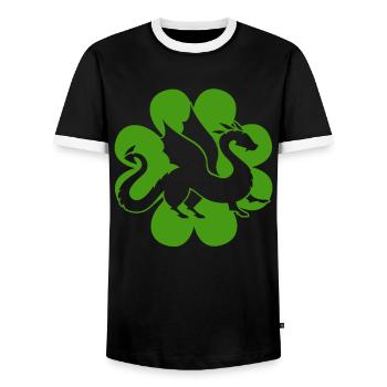 Dragon Fête de la Saint-Patrick Dragon Kids - T-shirt contrasté Homme - noir/blanc - Devant - AI Model Female 172 light (172cm) & AI Model Male 178 light (178cm)
