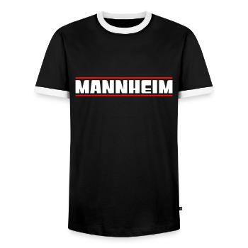 Mannheim - Männer Kontrast-T-Shirt - Schwarz/Weiß - Vorne - AI Model Female 172 light (172cm) & AI Model Male 178 light (178cm)
