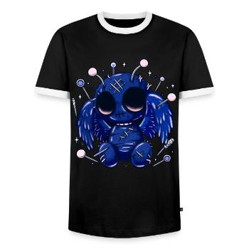 Pastel Goth Cute Mothman - Männer Kontrast-T-Shirt - Schwarz/Weiß - Vorne - AI Model Female 172 light (172cm) & AI Model Male 178 light (178cm)