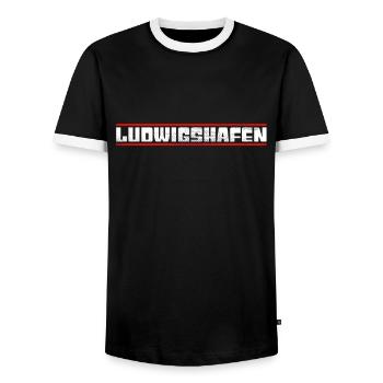 Ludwigshafen - Men's Ringer Shirt - black/white - Front - AI Model Female 172 light (172cm) & AI Model Male 178 light (178cm)