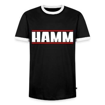Hamm - Männer Kontrast-T-Shirt - Schwarz/Weiß - Vorne - AI Model Female 172 light (172cm) & AI Model Male 178 light (178cm)
