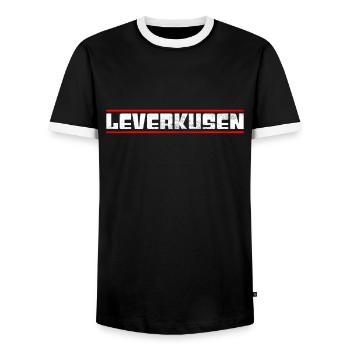 Leverkusen - Männer Kontrast-T-Shirt - Schwarz/Weiß - Vorne - AI Model Female 172 light (172cm) & AI Model Male 178 light (178cm)