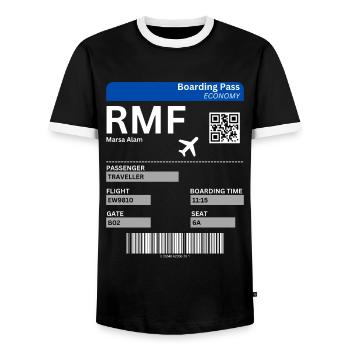 Marsa Alam Ägypten Flugticket Urlaub Idee - Männer Kontrast-T-Shirt - Schwarz/Weiß - Vorne - AI Model Female 172 light (172cm) & AI Model Male 178 light (178cm)