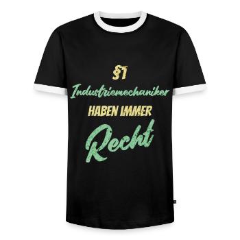 §1 Industriemechaniker haben immer Recht - Männer Kontrast-T-Shirt - Schwarz/Weiß - Vorne - AI Model Female 172 light (172cm) & AI Model Male 178 light (178cm)