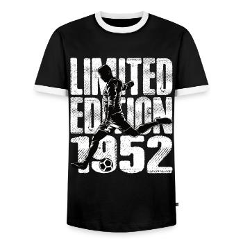 Limited Edition 1952 Limited Edition Fußball - Männer Kontrast-T-Shirt - Schwarz/Weiß - Vorne - AI Model Female 172 light (172cm) & AI Model Male 178 light (178cm)
