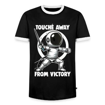Masque Fencer Sport Design Sur Jeu Sur L’escrime De Combat - T-shirt contrasté Homme - noir/blanc - Devant - AI Model Female 172 light (172cm) & AI Model Male 178 light (178cm)