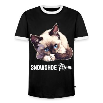 Chaton raquette Chat raquette - T-shirt contrasté Homme - noir/blanc - Devant - AI Model Female 172 light (172cm) & AI Model Male 178 light (178cm)