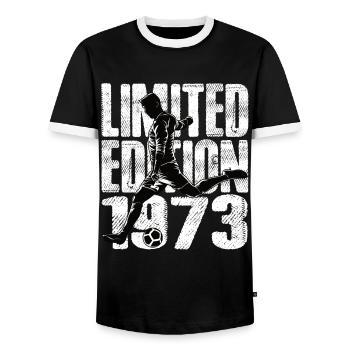 Édition limitée 1973 Édition limitée Football - T-shirt contrasté Homme - noir/blanc - Devant - AI Model Female 172 light (172cm) & AI Model Male 178 light (178cm)