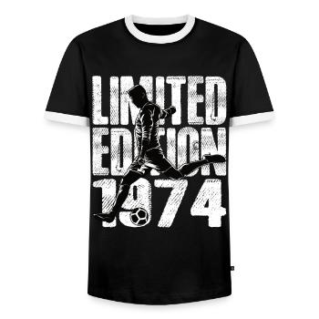 Édition limitée 1974 Édition limitée Football - T-shirt contrasté Homme - noir/blanc - Devant - AI Model Female 172 light (172cm) & AI Model Male 178 light (178cm)
