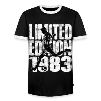 Édition limitée 1983 Édition limitée Football - T-shirt contrasté Homme - noir/blanc - Devant - AI Model Female 172 light (172cm) & AI Model Male 178 light (178cm)