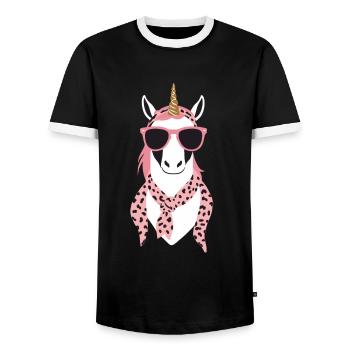 Licorne Maman Licornes Élégantes Maman Aimante - T-shirt contrasté Homme - noir/blanc - Devant - AI Model Female 172 light (172cm) & AI Model Male 178 light (178cm)