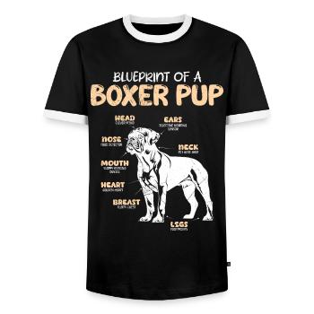 Boxeur allemand ANATOMIE D’UN BOXEUR Drôle - T-shirt contrasté Homme - noir/blanc - Devant - AI Model Female 172 light (172cm) & AI Model Male 178 light (178cm)