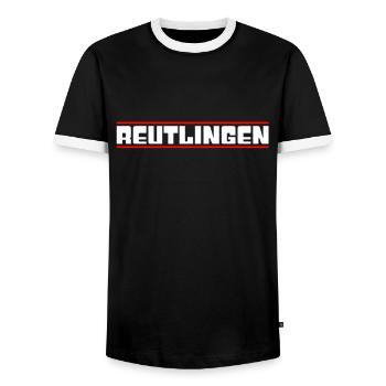 Reutlingen - Männer Kontrast-T-Shirt - Schwarz/Weiß - Vorne - AI Model Female 172 light (172cm) & AI Model Male 178 light (178cm)