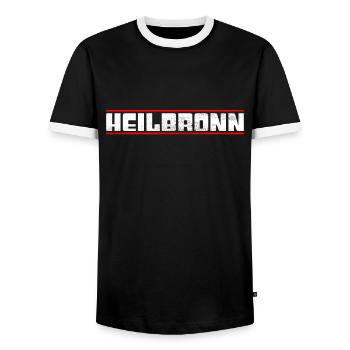 Heilbronn - Männer Kontrast-T-Shirt - Schwarz/Weiß - Vorne - AI Model Female 172 light (172cm) & AI Model Male 178 light (178cm)