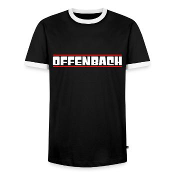 Offenbach - Männer Kontrast-T-Shirt - Schwarz/Weiß - Vorne - AI Model Female 172 light (172cm) & AI Model Male 178 light (178cm)