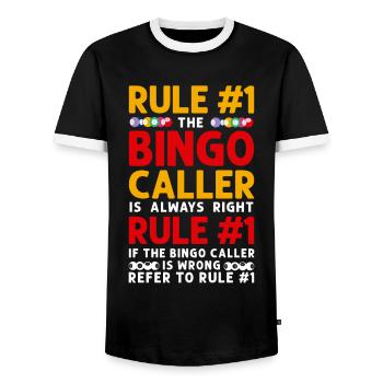 Règle du joueur de bingo #1 Le bingo - T-shirt contrasté Homme - noir/blanc - Devant - AI Model Female 172 light (172cm) & AI Model Male 178 light (178cm)