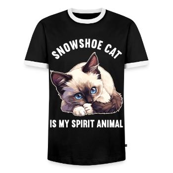 Chaton raquette Chat raquette - T-shirt contrasté Homme - noir/blanc - Devant - AI Model Female 172 light (172cm) & AI Model Male 178 light (178cm)
