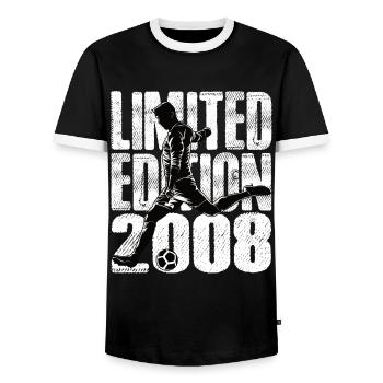 Limited Edition 2008 Limited Edition Fußball - Männer Kontrast-T-Shirt - Schwarz/Weiß - Vorne - AI Model Female 172 light (172cm) & AI Model Male 178 light (178cm)