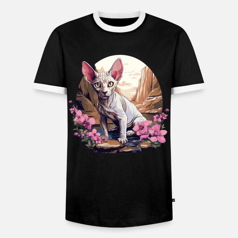 Sphynx Kätzchen Sphynx Katze - Männer Kontrast-T-Shirt - Schwarz/Weiß