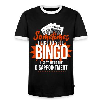 Bingo Player Sometimes I Like To - Männer Kontrast-T-Shirt - Schwarz/Weiß - Vorne - AI Model Female 172 light (172cm) & AI Model Male 178 light (178cm)