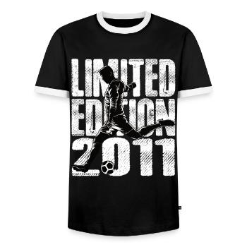 Limited Edition 2011 Limited Edition Fußball - Männer Kontrast-T-Shirt - Schwarz/Weiß - Vorne - AI Model Female 172 light (172cm) & AI Model Male 178 light (178cm)
