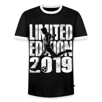 Limited Edition 2019 Limited Edition Football - Men's Ringer Shirt - black/white - Front - AI Model Female 172 light (172cm) & AI Model Male 178 light (178cm)