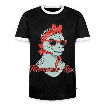Mamasaur Rex drôle dinosaure mère Style - T-shirt contrasté Homme - noir/blanc - Devant - AI Model Female 172 light (172cm) & AI Model Male 178 light (178cm)