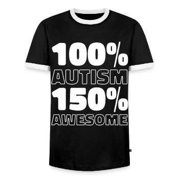 Autism Autistic - Men's Ringer Shirt - black/white - Front - AI Model Female 172 light (172cm) & AI Model Male 178 light (178cm)