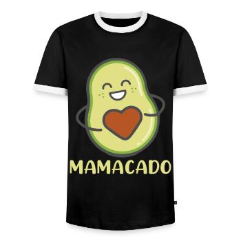 Avocado Mom Mamacado Pregnant Mom - Men's Ringer Shirt - black/white - Front - AI Model Female 172 light (172cm) & AI Model Male 178 light (178cm)