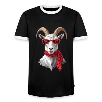 Drôle de maman chèvre parfaite pour la fête des mères - T-shirt contrasté Homme - noir/blanc - Devant - AI Model Female 172 light (172cm) & AI Model Male 178 light (178cm)