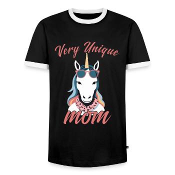 Licorne maman licornes aimant très Unique - T-shirt contrasté Homme - noir/blanc - Devant - AI Model Female 172 light (172cm) & AI Model Male 178 light (178cm)