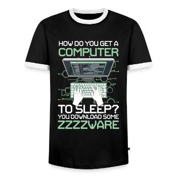 How Do You Get A Computer To Sleep You Download - Männer Kontrast-T-Shirt - Schwarz/Weiß - Vorne - AI Model Female 172 light (172cm) & AI Model Male 178 light (178cm)