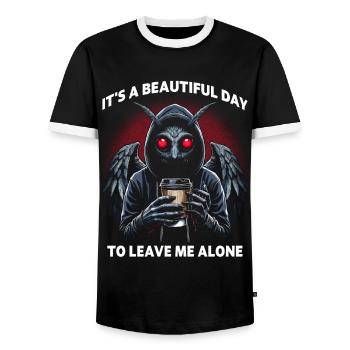 C’est une belle journée pour me laisser tranquille - T-shirt contrasté Homme - noir/blanc - Devant - AI Model Female 172 light (172cm) & AI Model Male 178 light (178cm)