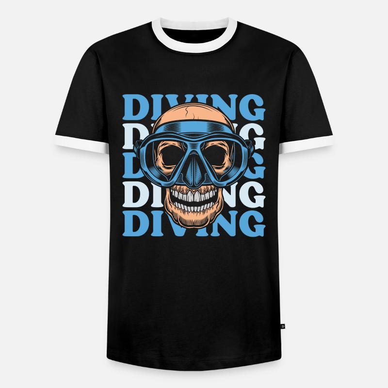 Diving Divers - Men's Ringer Shirt - black/white