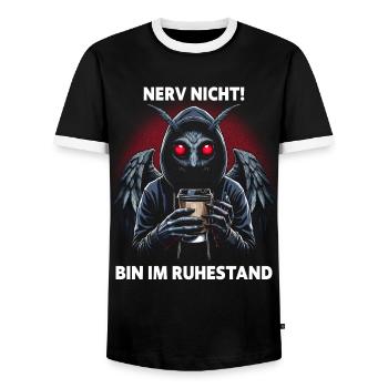 Nerve Not Retired - Men's Ringer Shirt - black/white - Front - AI Model Female 172 light (172cm) & AI Model Male 178 light (178cm)