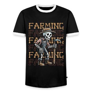 Farmer Farmer - Men's Ringer Shirt - black/white - Front - AI Model Female 172 light (172cm) & AI Model Male 178 light (178cm)