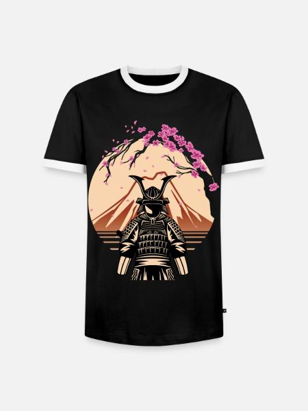 Samurai Fuji Japan Kämpfer Japanisch - Männer Kontrast-T-Shirt - Schwarz/Weiß