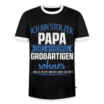 Proud Dad T-Shirt Gift from Son - Men's Ringer Shirt - black/white - Front - AI Model Female 172 light (172cm) & AI Model Male 178 light (178cm)