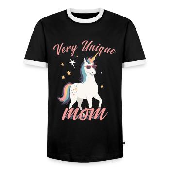 Licorne maman licornes aimant très Unique - T-shirt contrasté Homme - noir/blanc - Devant - AI Model Female 172 light (172cm) & AI Model Male 178 light (178cm)