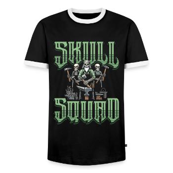 Blacksmith Metalworker - Men's Ringer Shirt - black/white - Front - AI Model Female 172 light (172cm) & AI Model Male 178 light (178cm)